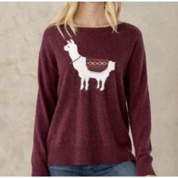 Sundance Sweaters - Sundance Laid Back Fuzzy Llama Wool Blend Burgundy Sweater Pullover Small